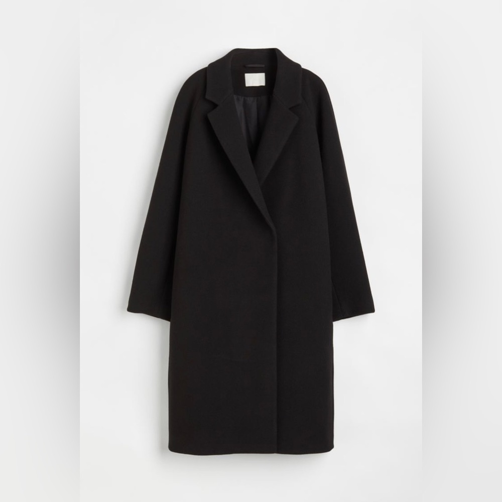 H&M Double Breasted Coat Black size medium